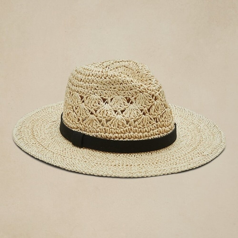 Stylish Tan Fedora Hat with Black Band